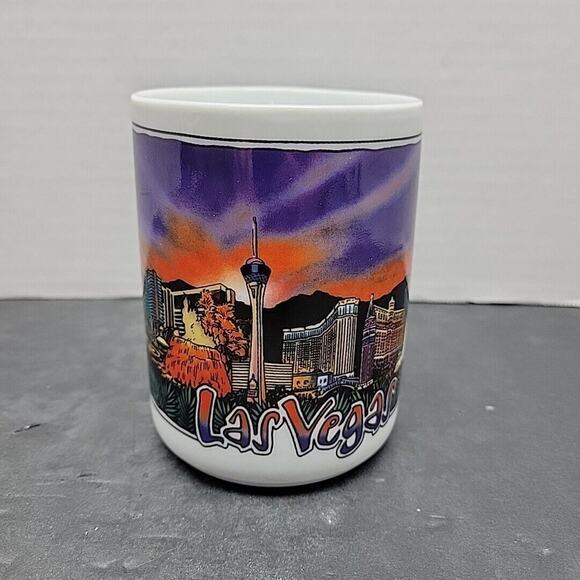 Coffee Tea Mug Western Supply Las Vegas Sunrise Casinos Scene Souvenir Cup - Picture 1 of 9